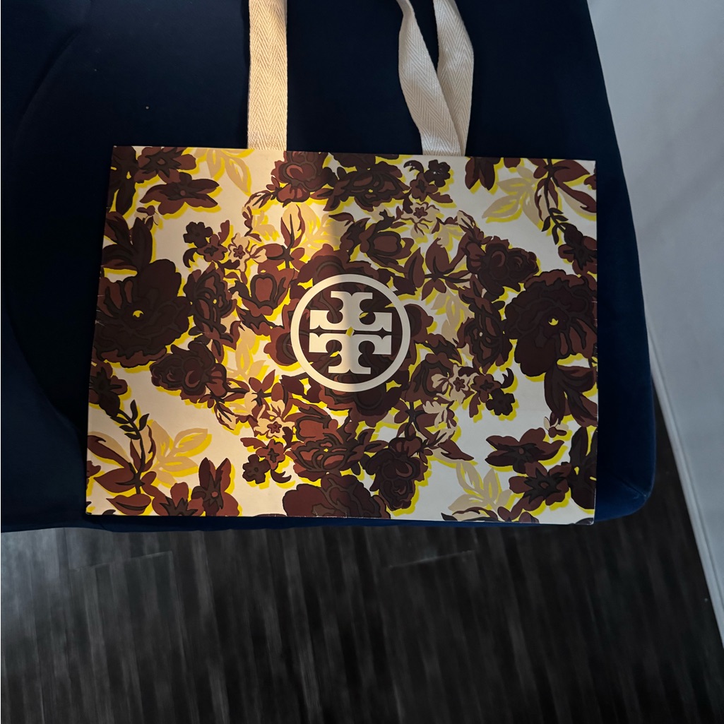 Authentic Tory Burch Floral Gift Shopping Bag Large